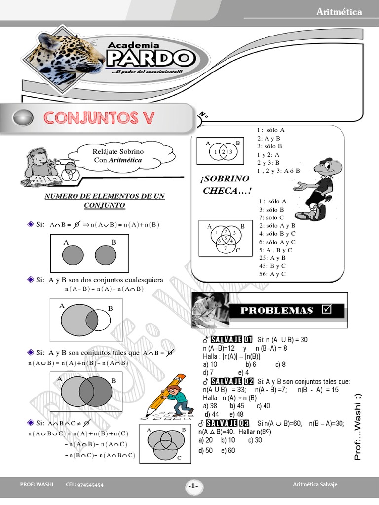 Ejercicios de Conjuntos para Secundaria | PDF | Conjunto (Matemáticas ...