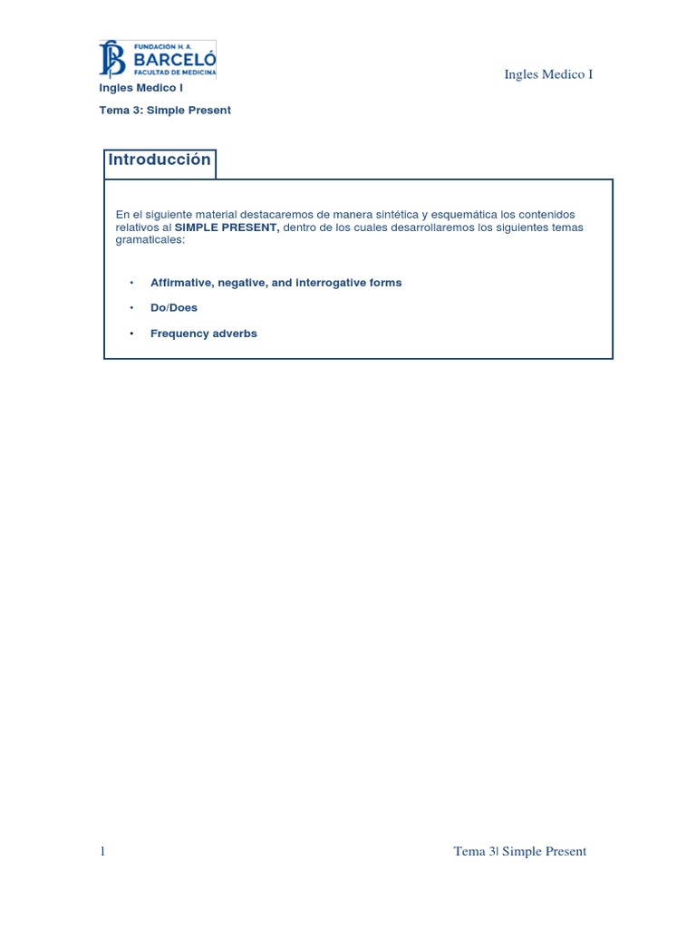 Estructura y uso del Presente Simple | PDF | Verbo | Unidades Semánticas