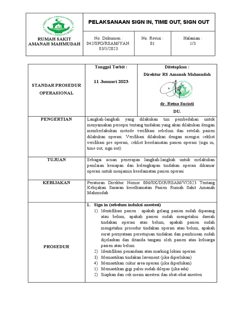 Spo Surgery Ceklis | PDF | Teknologi & Rekayasa