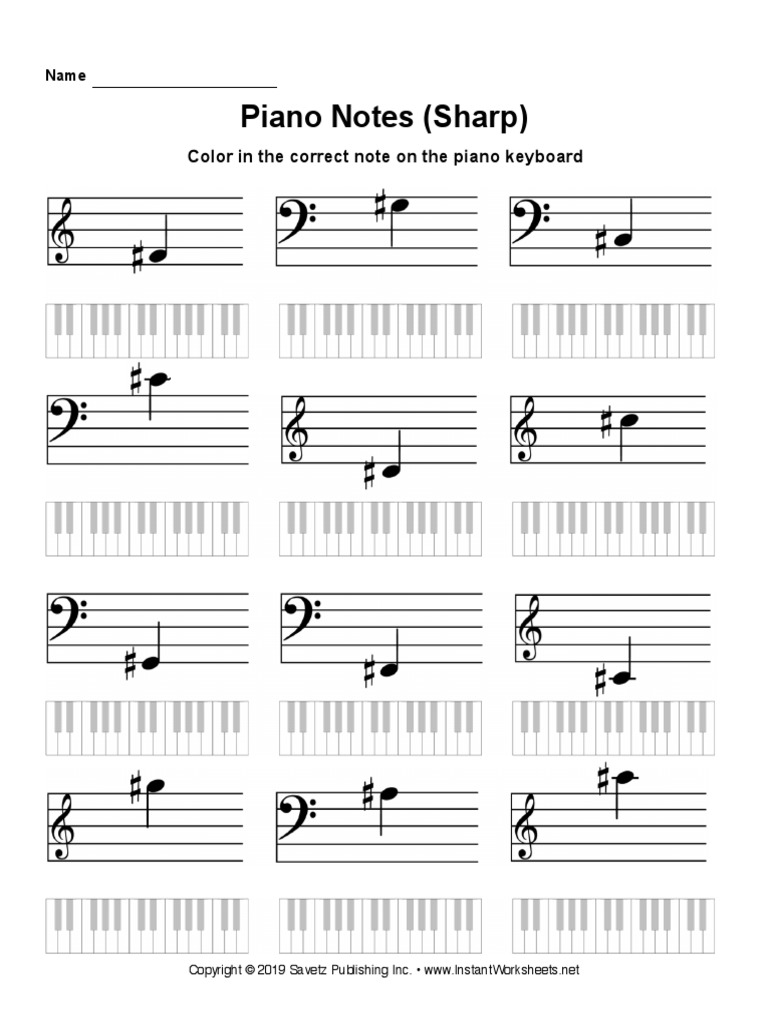 Piano Notes Sharp | PDF