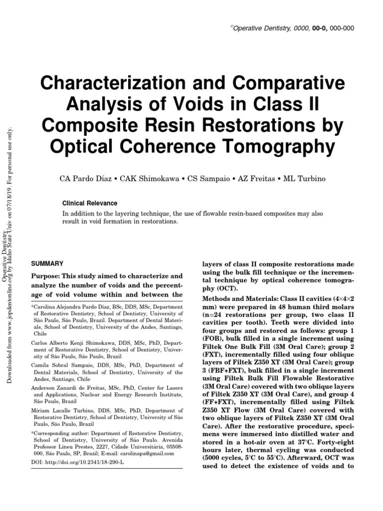 Characterization and Comparative Analysis of Voids in Class II ...
