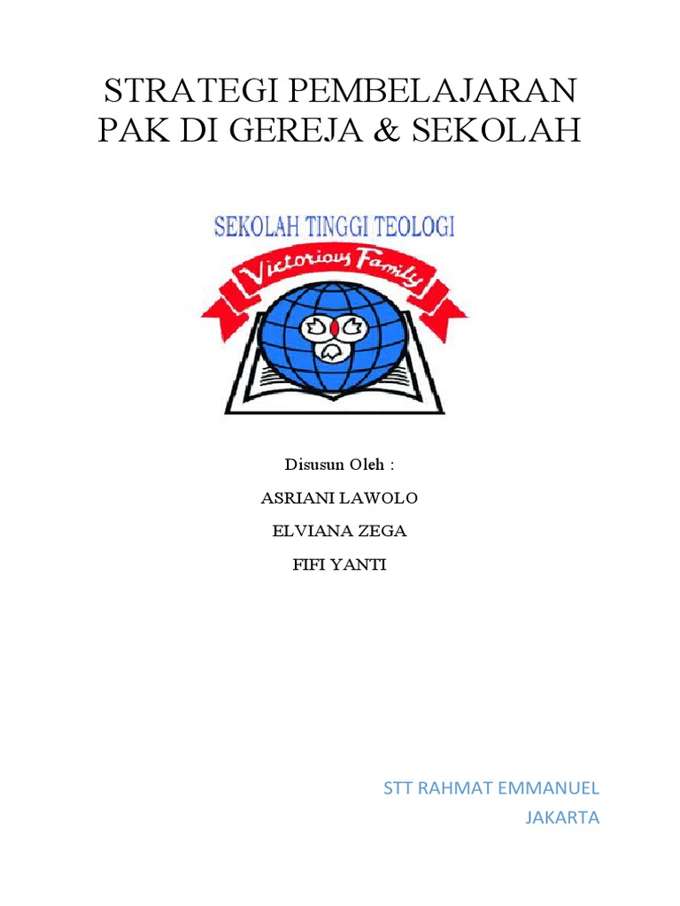 Strategi Pembelajaran Pak Di Gereja Dan Sekolah Pdf