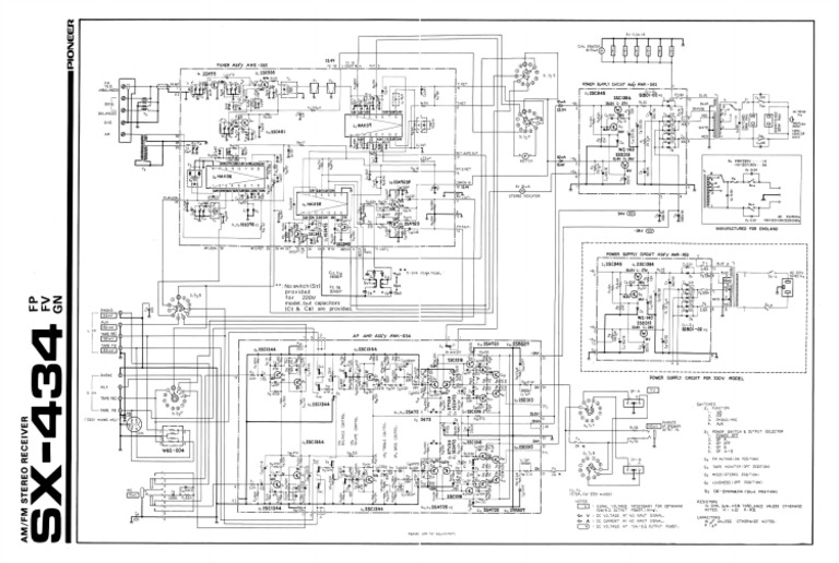 Hfe Pioneer Sx-434 Schematic FP FV GN | PDF