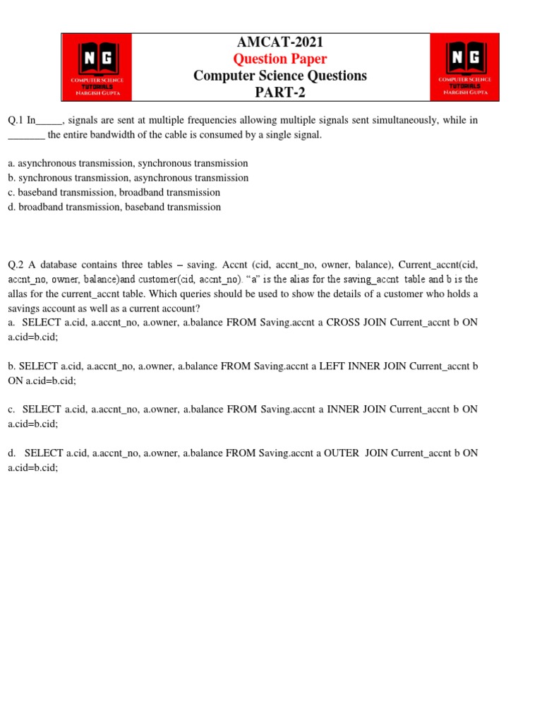 Amcat Computer Science QuestionsPart2 PDF Uniform Resource