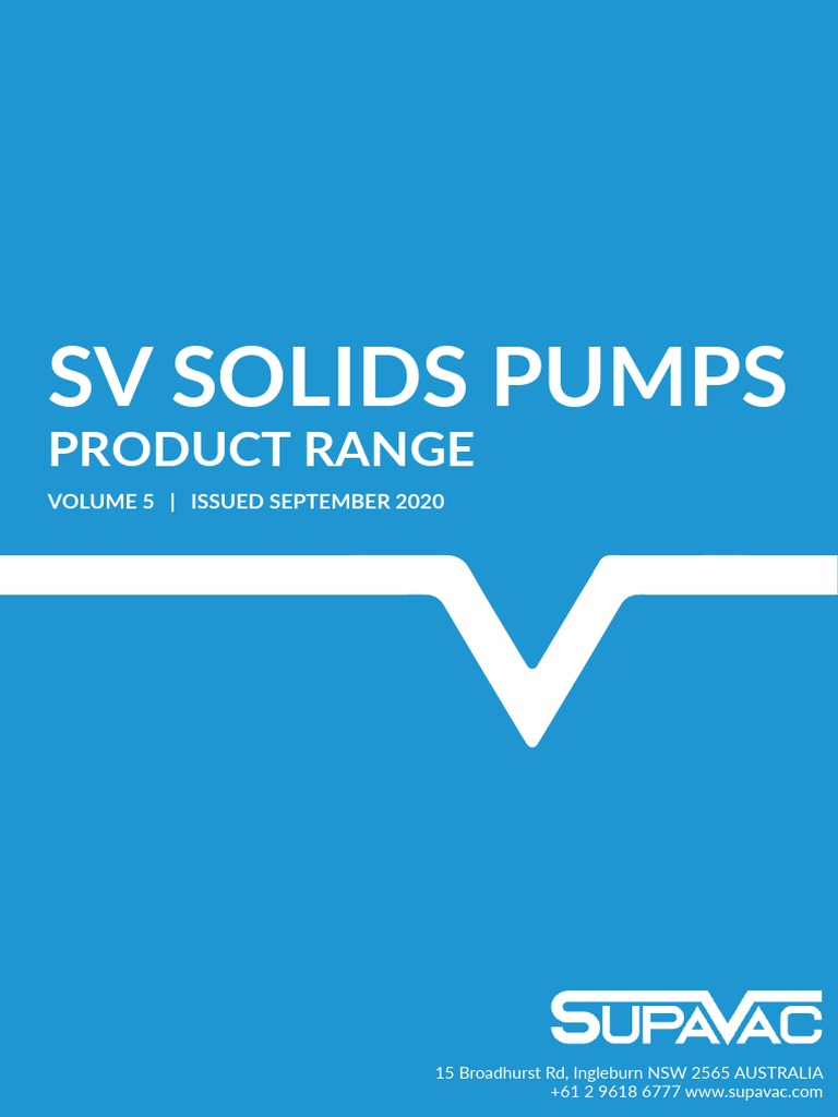 SV Solids Pumps: Versatile Vacuum Solutions | PDF | Pump | Vacuum