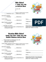 Student VBS Volunteer Form