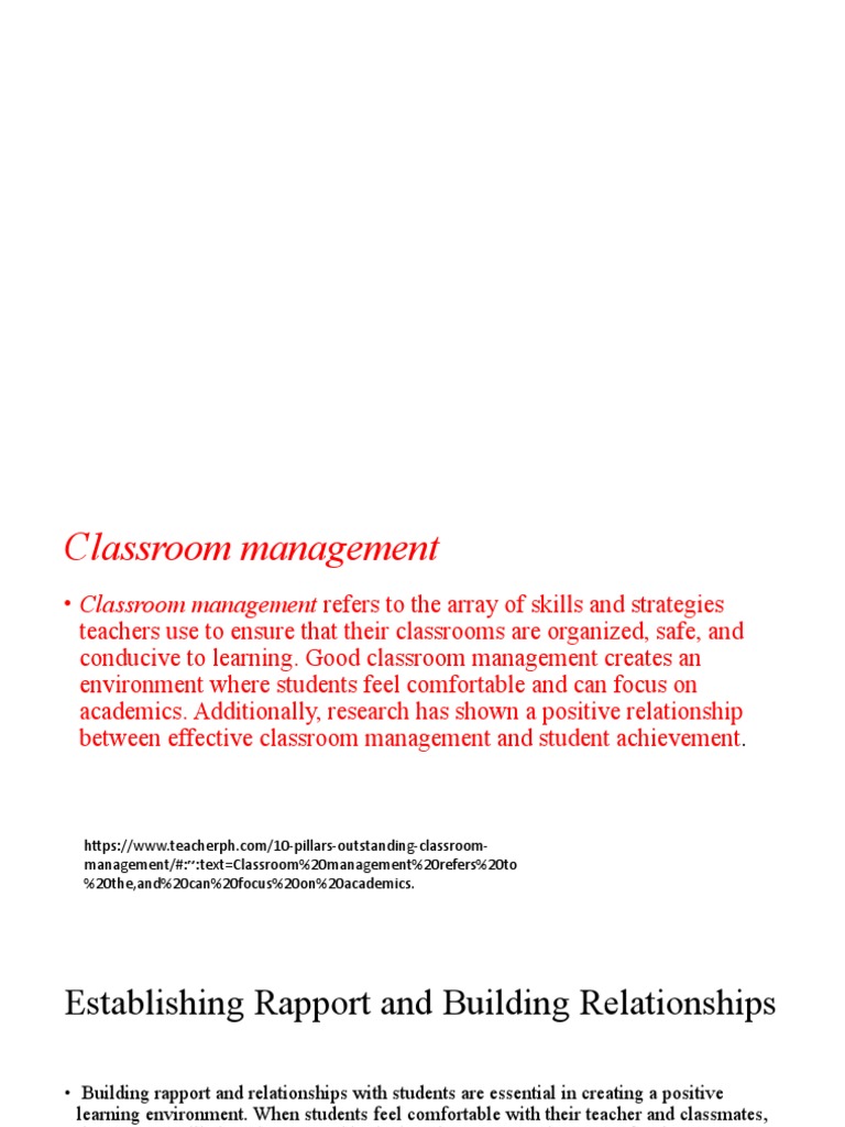 Effective Classroom Management Strategies | PDF | Classroom Management ...