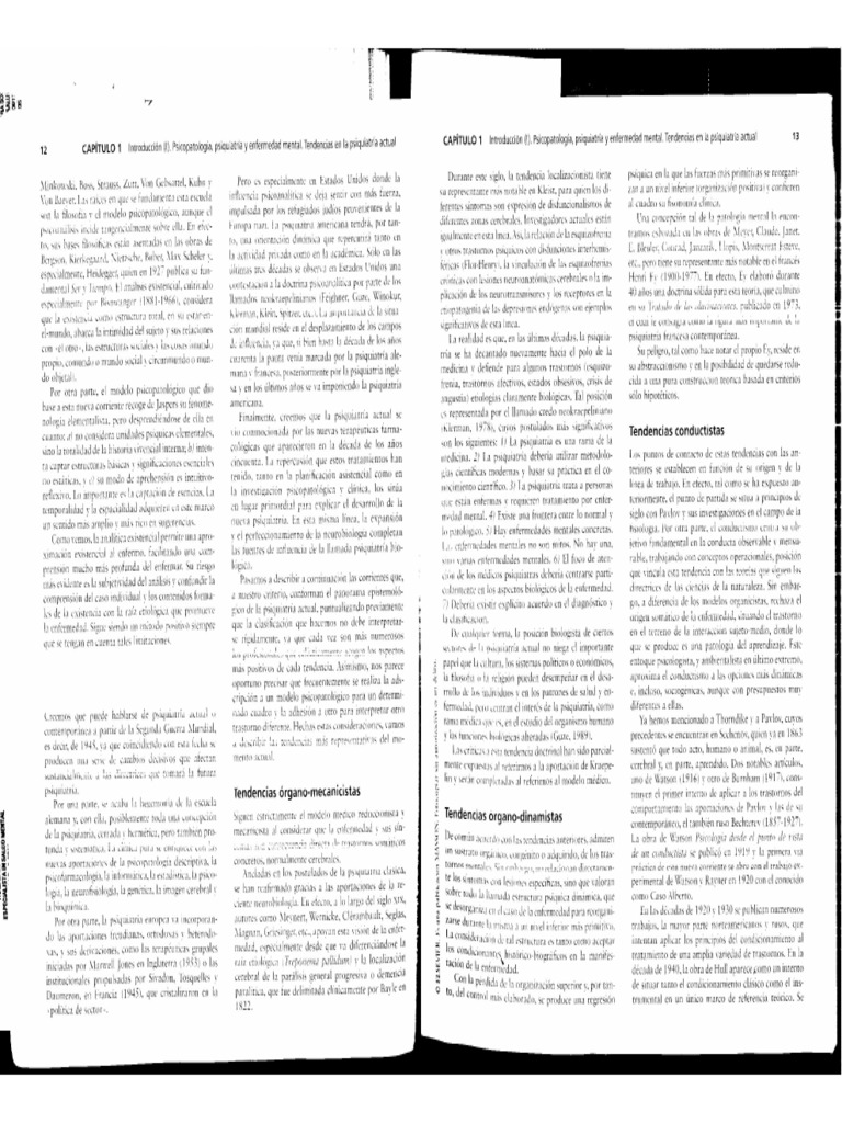 Vallejo - Introducción A La Psicopatología y A La Psiquiatría | PDF