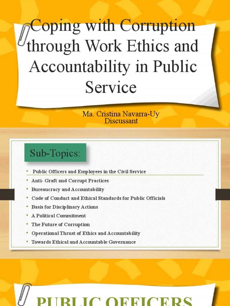 Ethics and Accountability in Public Service | PDF | Political ...