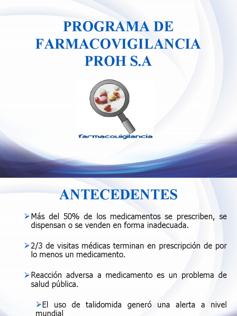 Programa de Farmacovigilancia PROH S.A. | PDF | Medicamentos con receta ...