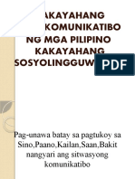 Kakayahang Pangkomunikatibo NG Mga Pilipino Kakayahang Sosyolingguwistiko