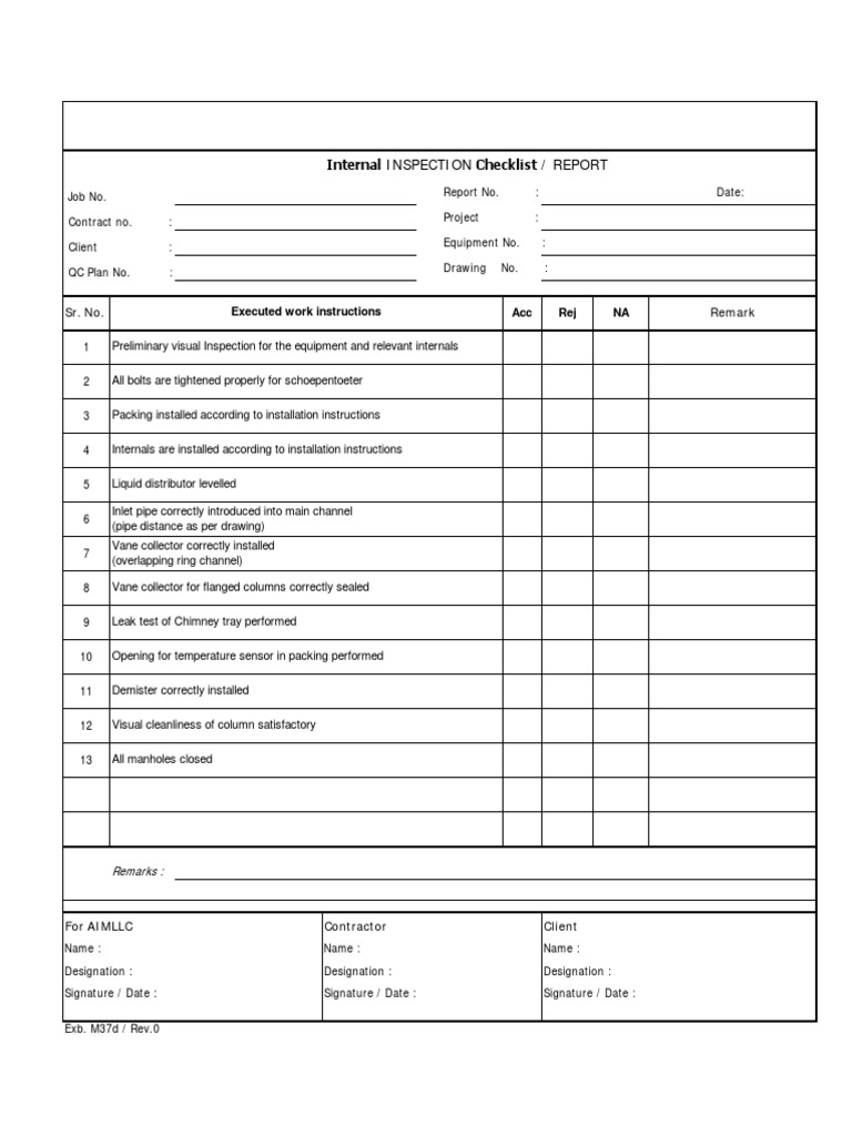 Internal INSPECTION Checklist REPORT | PDF | Computers | Technology ...