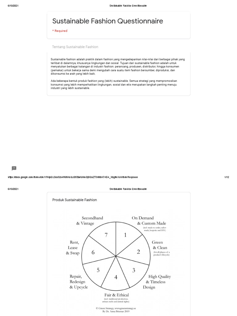 Sustainable Fashion Questionnaire PDF