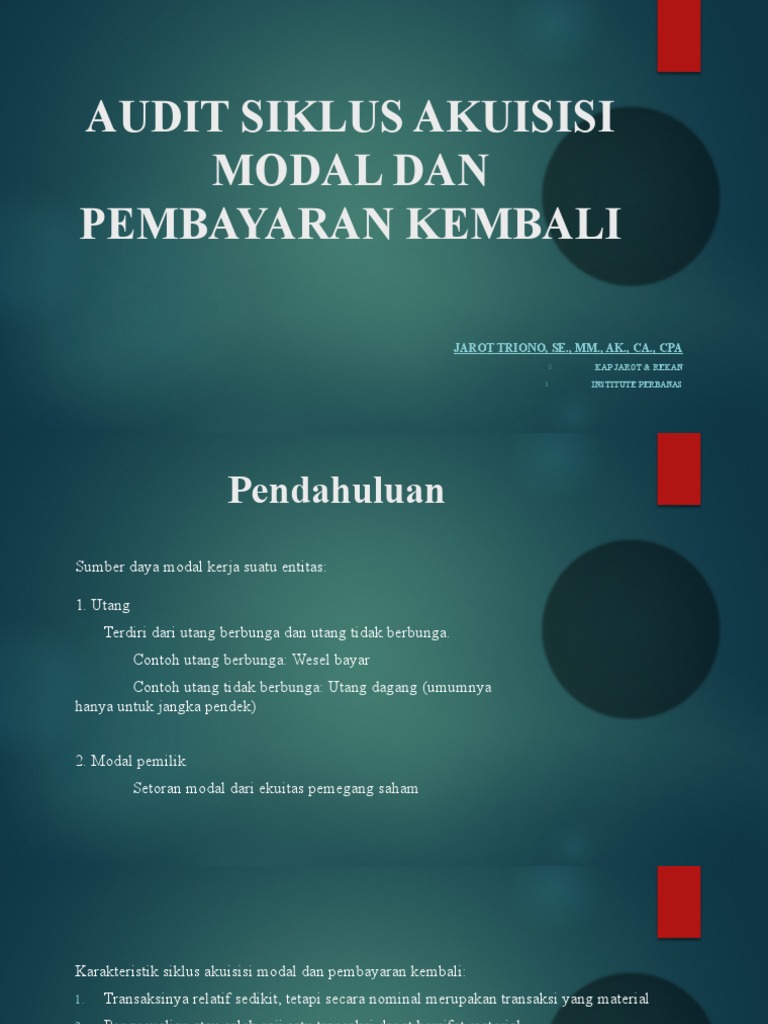 Audit Siklus Akuisisi Modal dan Pembayaran | PDF