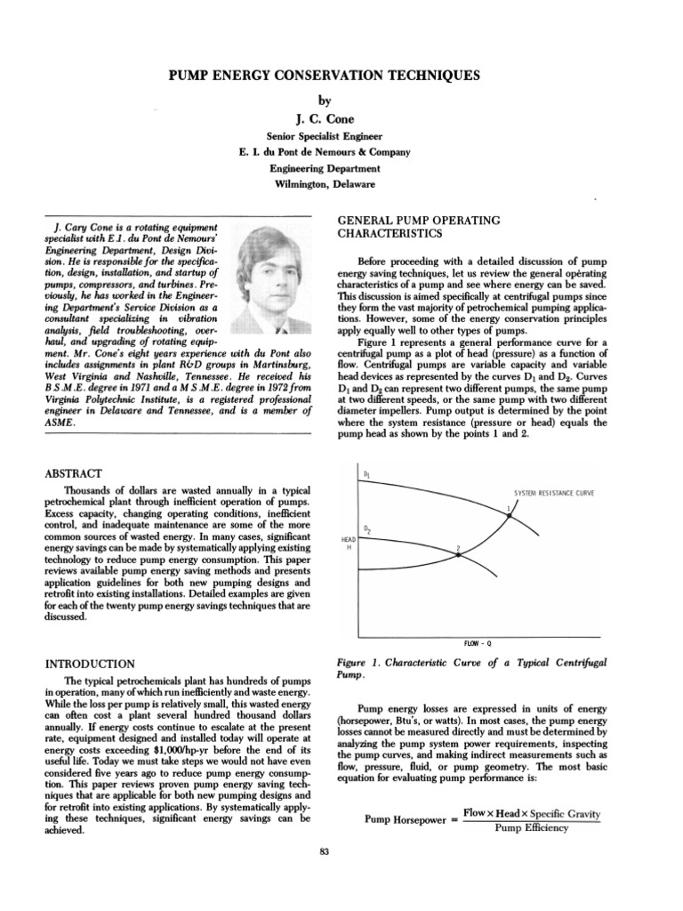 Pump Energy Conservation Techniques | PDF | Computers | Technology ...