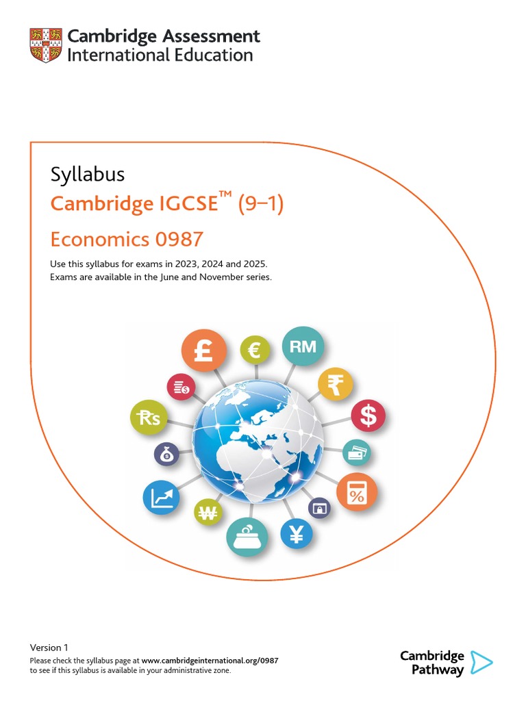 Intro 0987 Syllabus 2023-2025 | PDF | Economic Equilibrium | Microeconomics