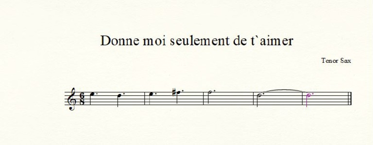 Donne Moi Seulement de T'aimer (TS) | PDF