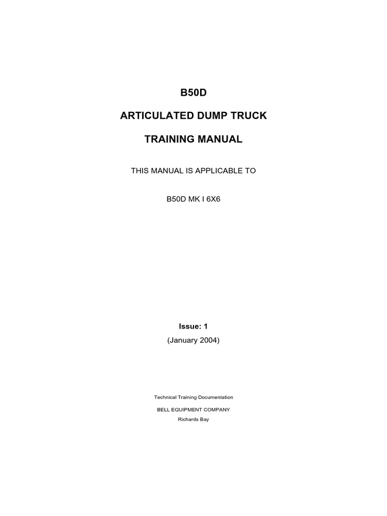 B50D Articulated Dump Truck Manual | PDF