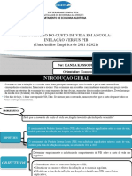 Mensuração Do Custo de Vida em Angola: Inflação Versus PIB