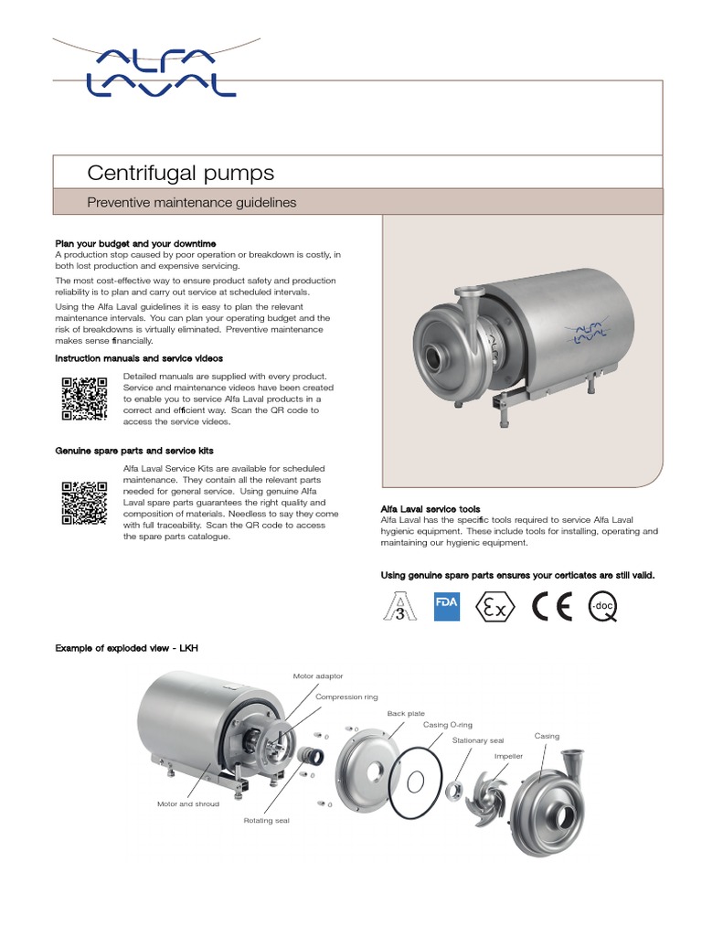 Centrifugal Pumps Preventive Maintenance Guidelines PDF Pump