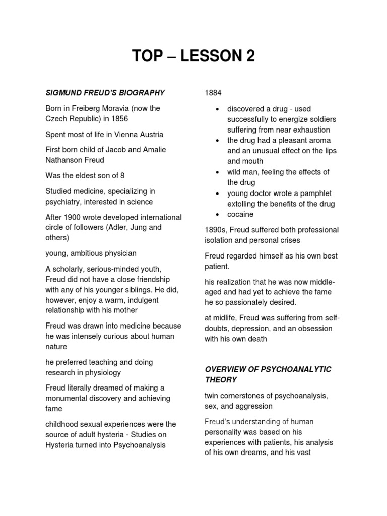 Freud's Biography and Psychoanalytic Theory | PDF | Sigmund Freud | Id