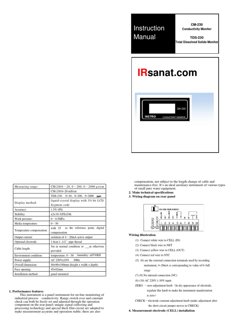 CM-230_TDS-230(IRsanat.com) | PDF | Metrology | Electrical Engineering