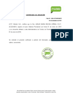 Certificado de Afiliación AFPModelo