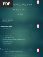 Programming Using Java PCA20C01J Unit-1