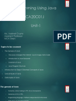 Programming Using Java PCA20C01J Unit-1