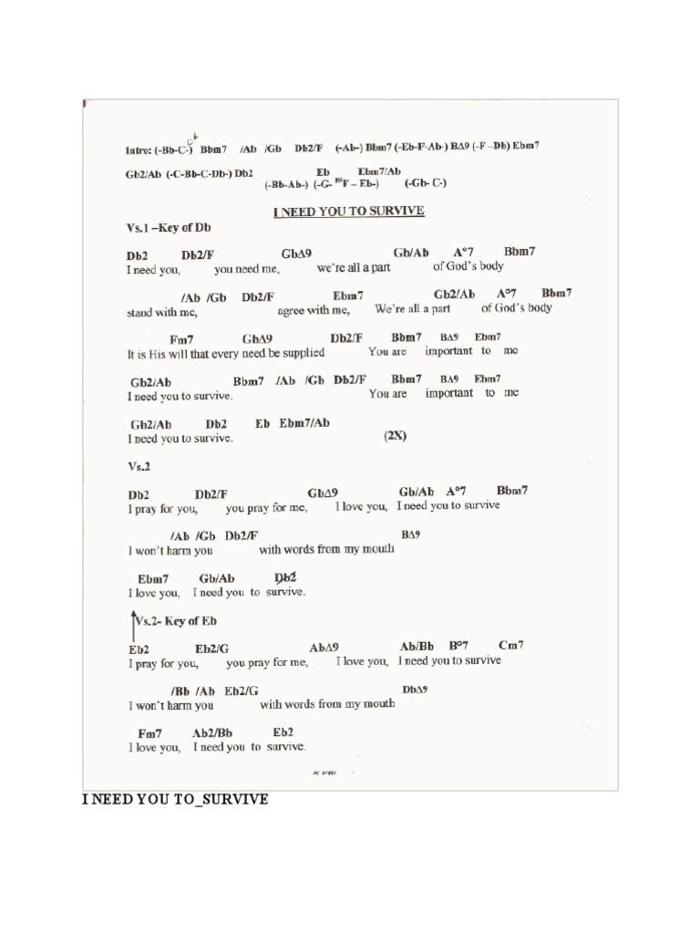 I Need You To Survive Pdf