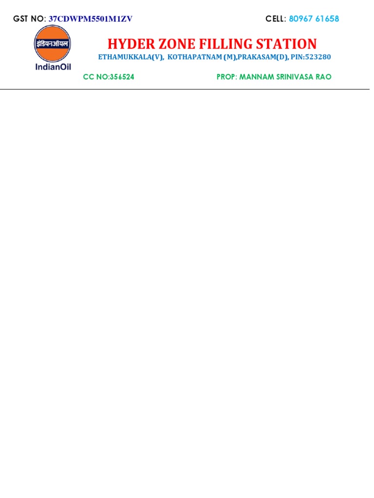 Mannem Srinivas Indian Oil Letter Pad PDF