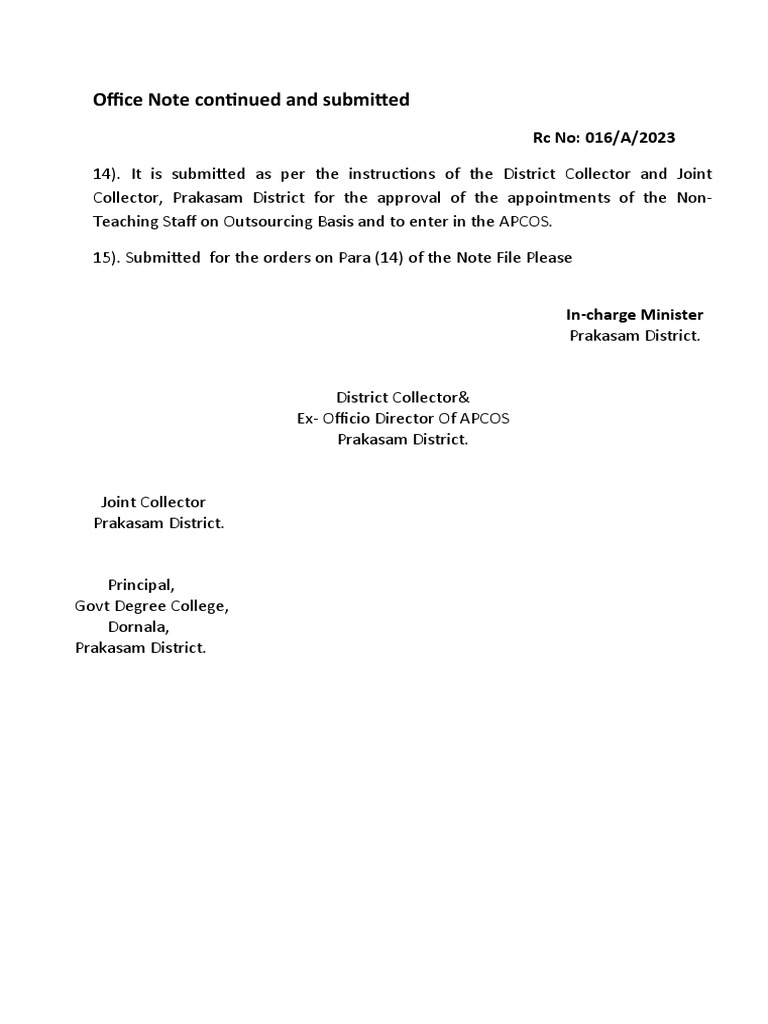 Office Note Submission for Staff Approval | PDF
