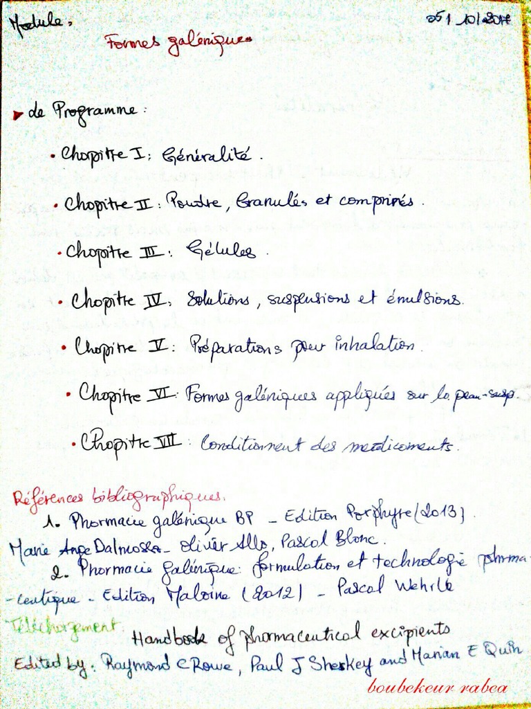 Formes Galéniques Cours MR - Daoud | PDF