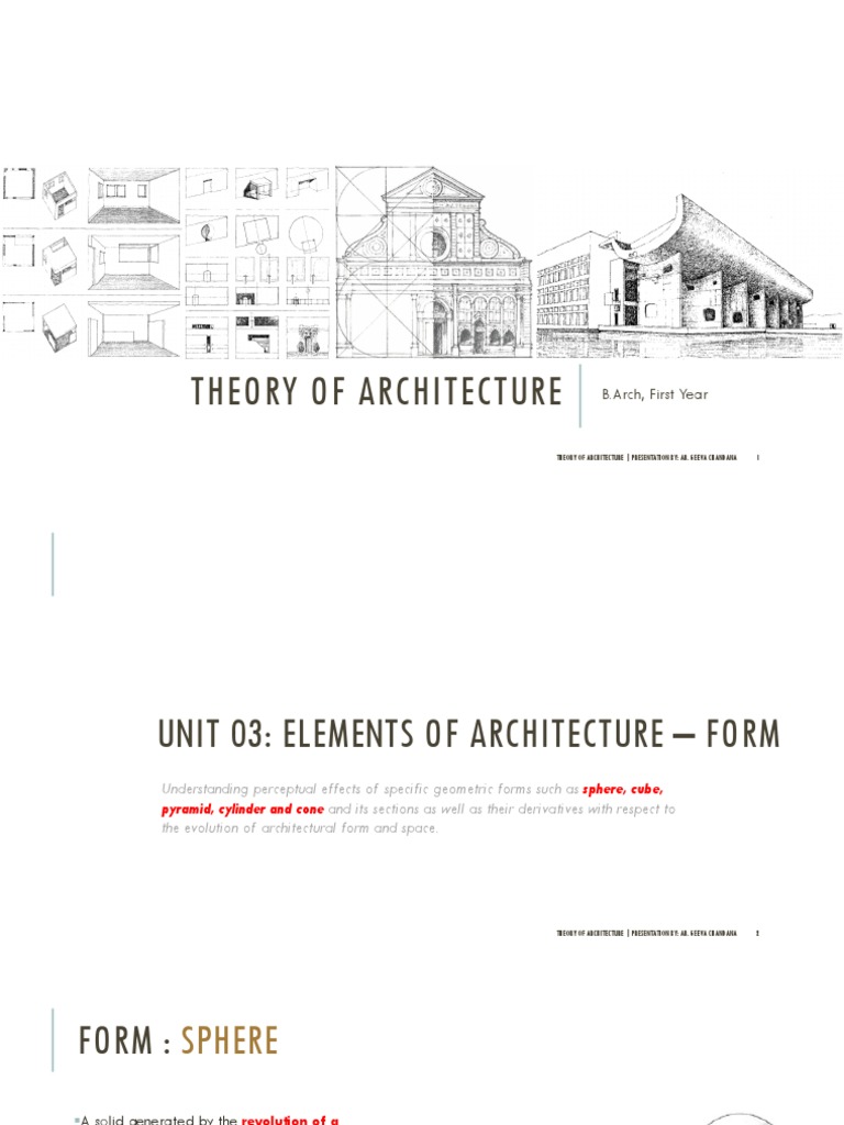 Elements of Architectural Form Analysis | PDF | Sphere | Space