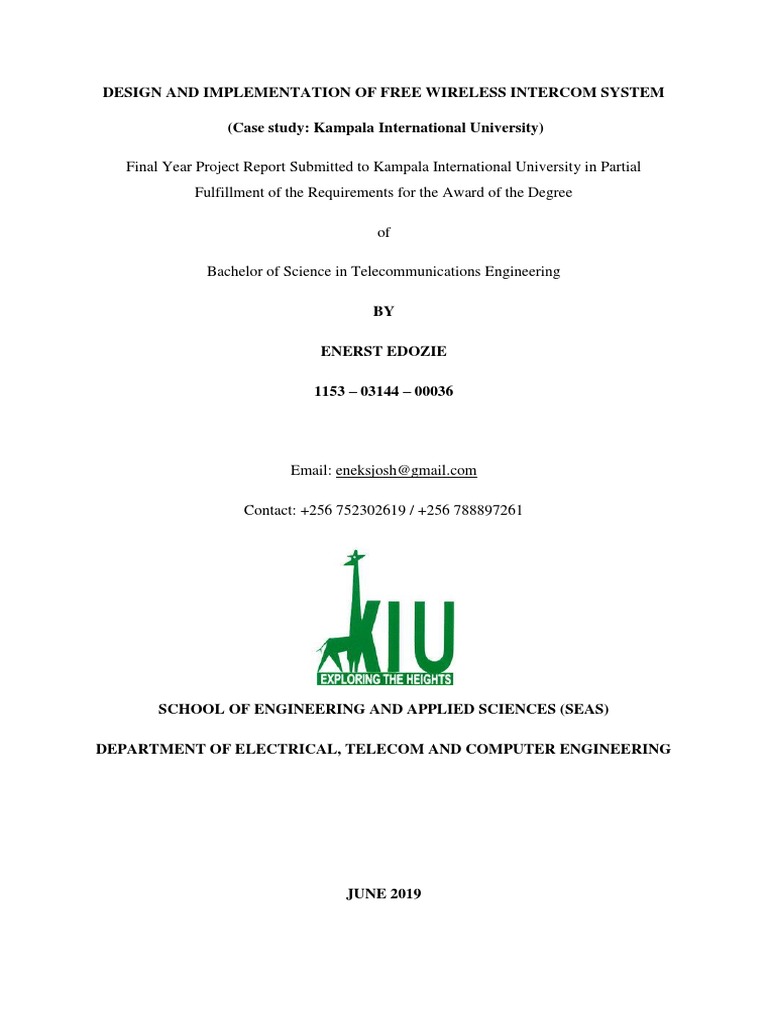 Free Wireless Intercom System Design | PDF | Computer Network | Radio