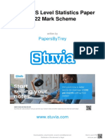Stuvia 2037130 Edexcel As Level Statistics Paper 2022 Mark Scheme