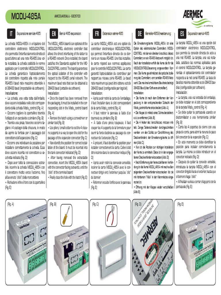Aermec MODU-485A Accessory Manual Eng | PDF