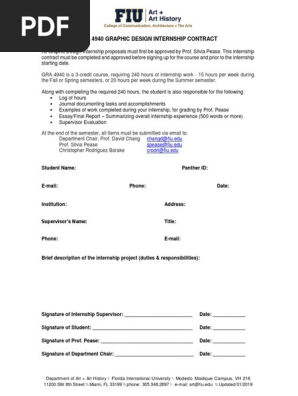 Graphic Design Internship Contract