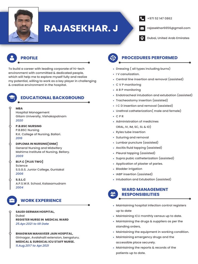 RAJASEKHAR. J - CV - Compressed | PDF | Intensive Care Unit | Medical ...