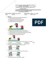 Soal PTS Tema 1 Dan 2 Pjok