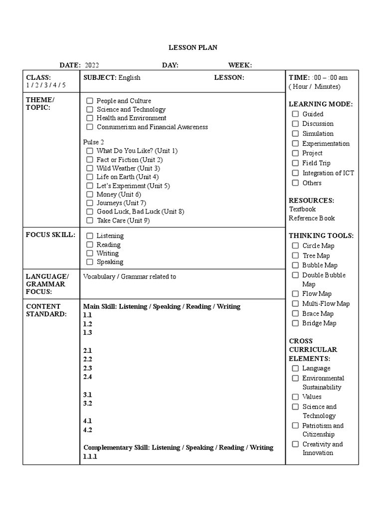 Lesson Plan Template | PDF | Sustainability | Lesson Plan