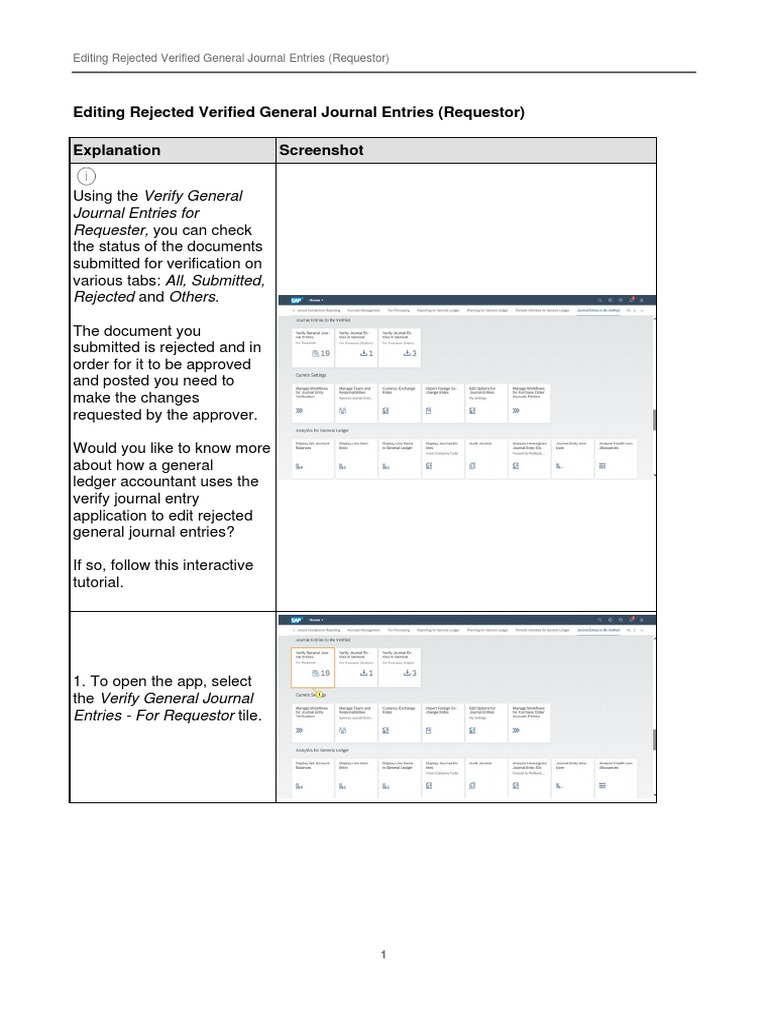 Editing Rejected Journal Entries Guide | PDF | Finance & Money ...