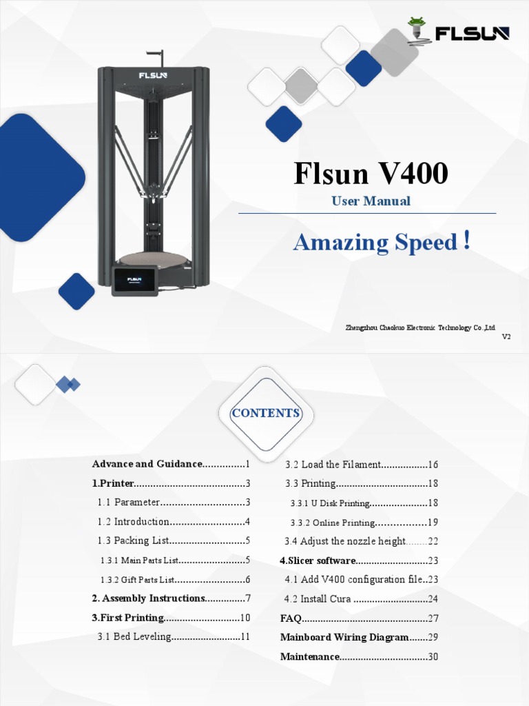 Flsun V400 User Manual Overview | PDF | Computer File | Electrical ...
