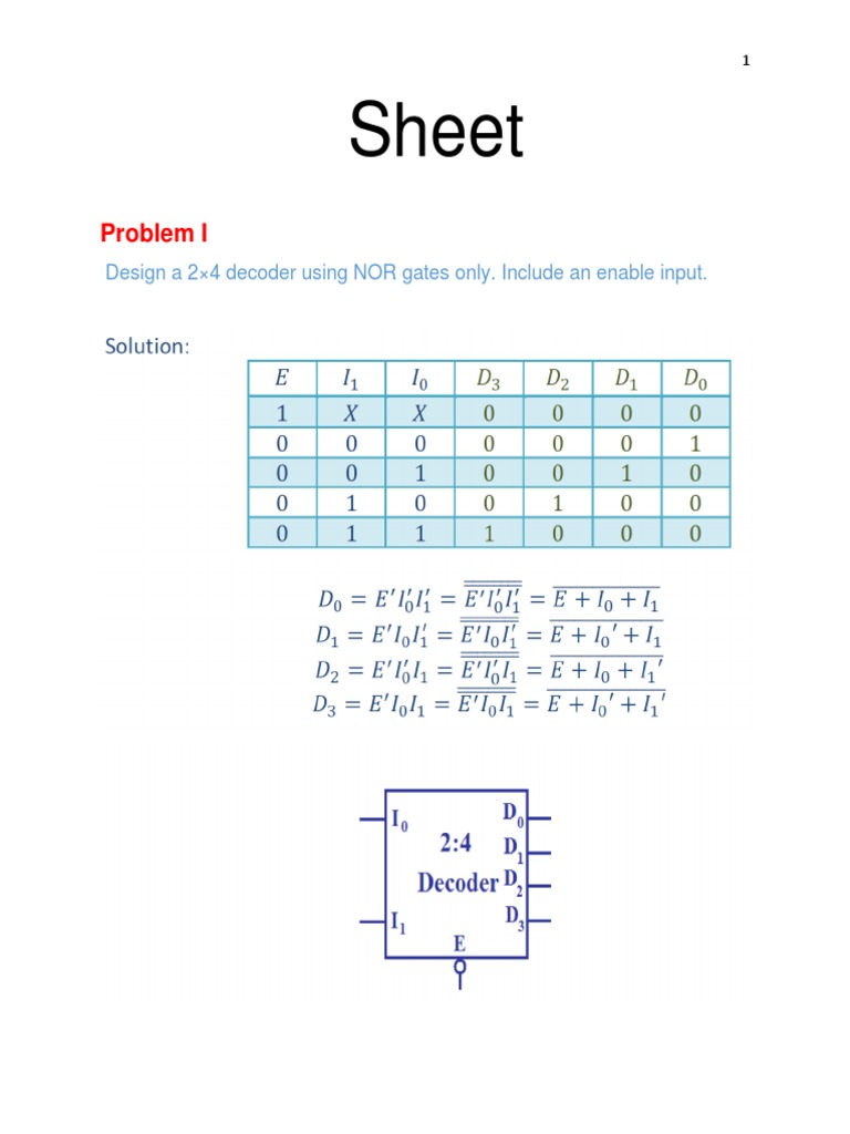 Multiplexer and Decoder Design Problems | PDF | Electronic Design ...