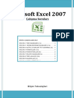 Excel Çalışma Soruları