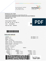 Tarjeta de Identificación Vehicular Electrónica: República Del Perú