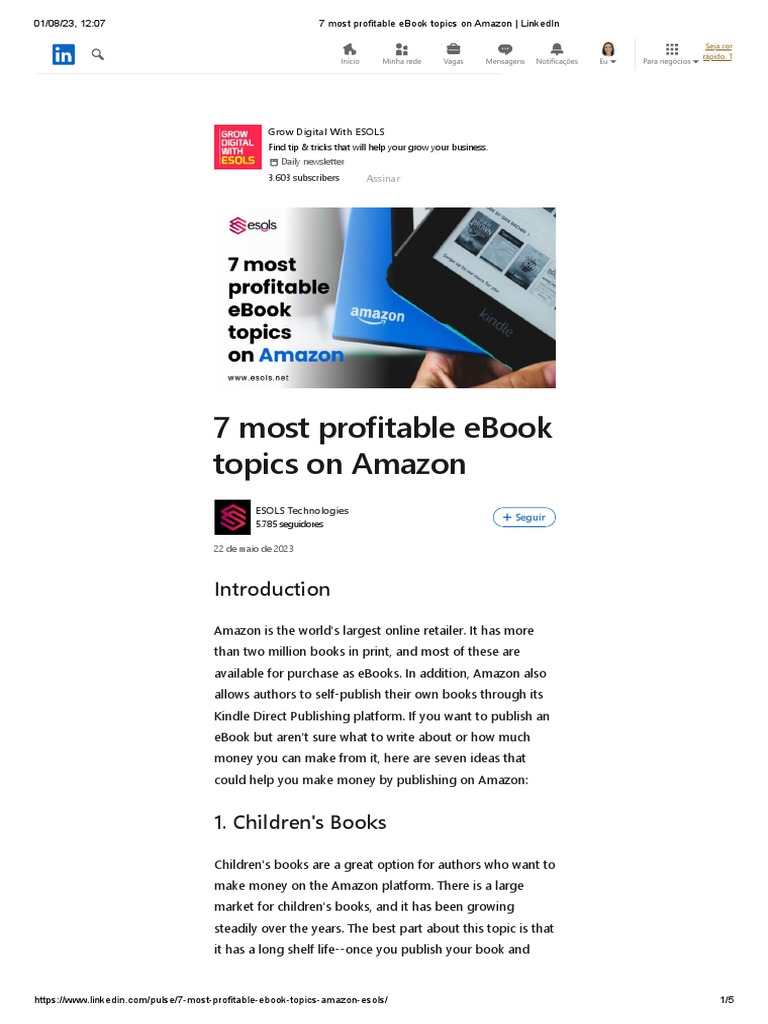 7 most profitable eBook topics on