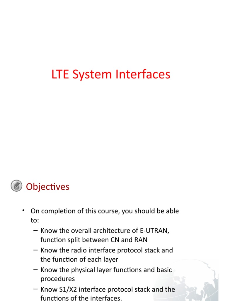 LTE System Interfaces PDF Service Industries Computer Networking