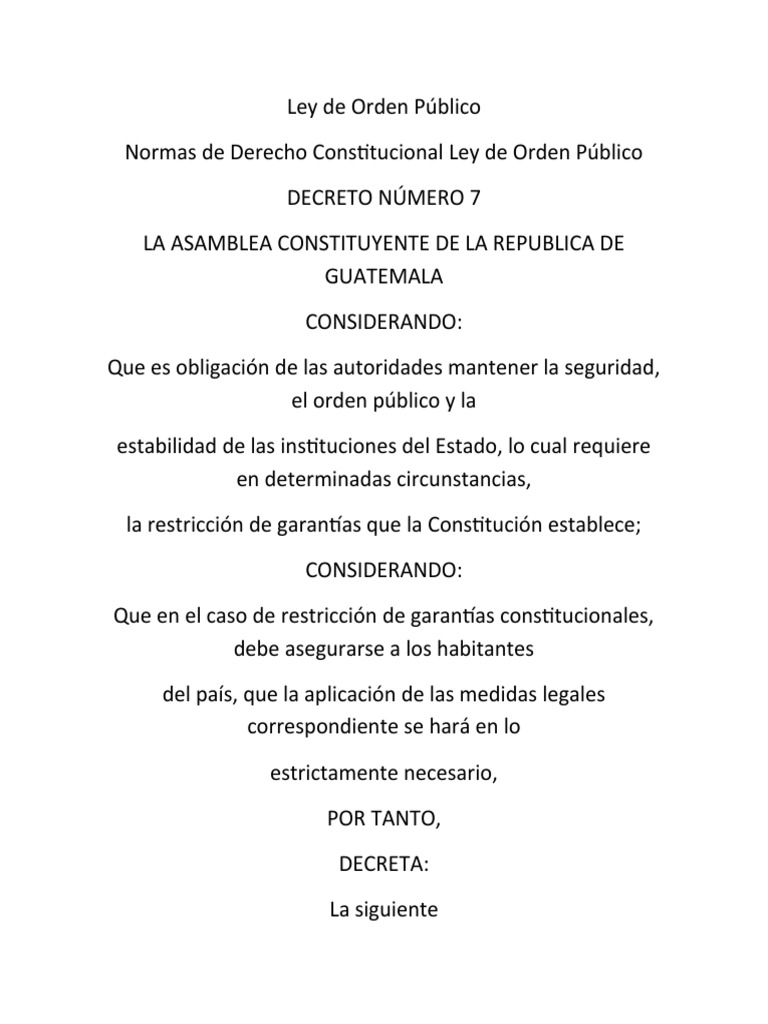 Ley de Orden Público PDF