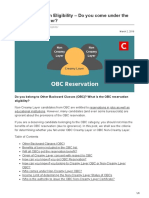 OBC Reservation Eligibility Do You Come Under The Non-Creamy Layer